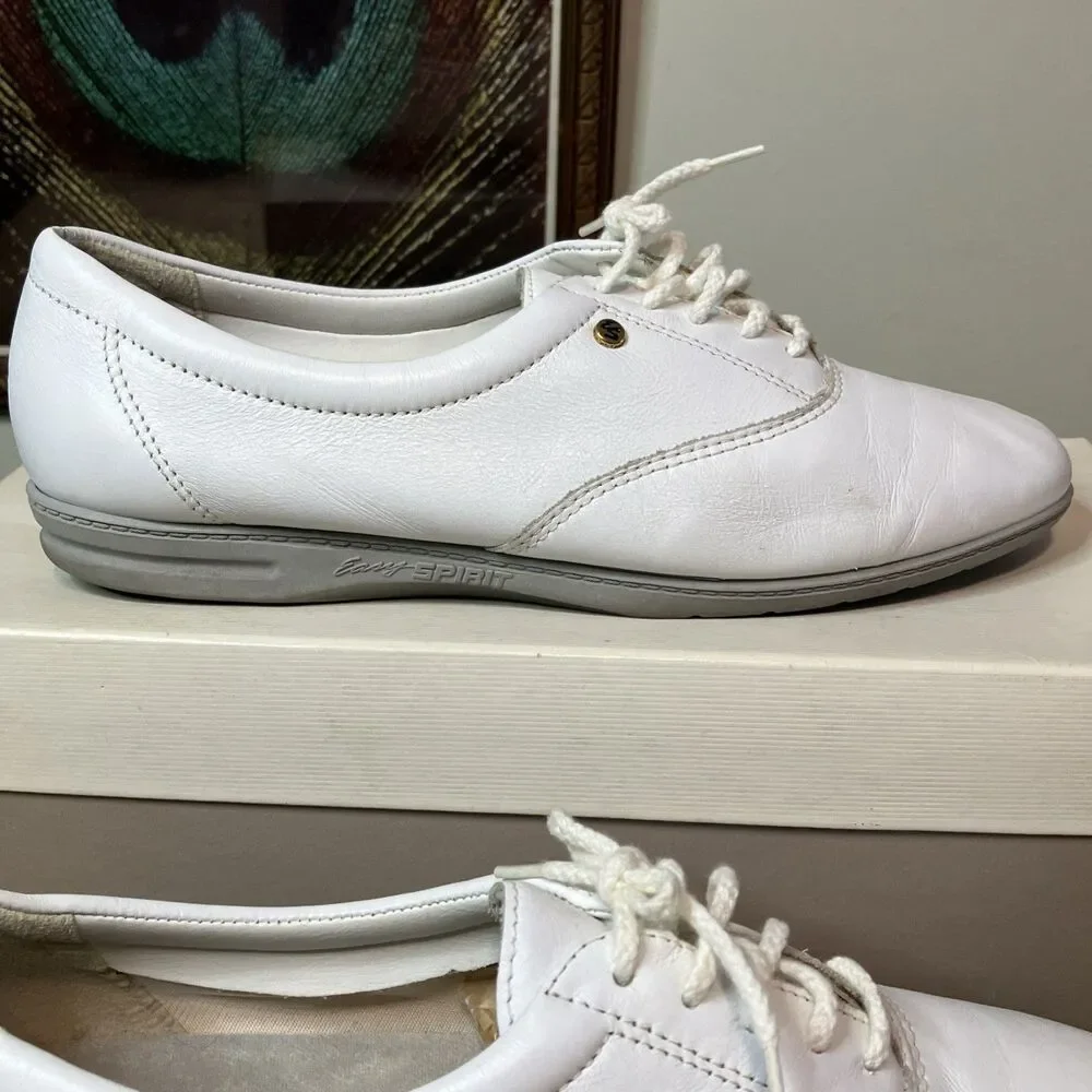 Easy Spirit Anti-Gravity IQ Motion Leather Shoes Women’s Size 7.5 White Comfy